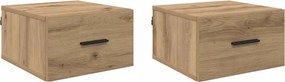 vidaXL Éjjeliszekrény 2 pcs kézműves tölgy 35 x 35 x 20 cm Faanyag