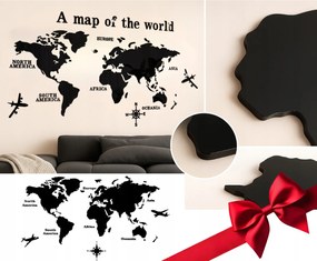 Akril Világtérkép Fali Dekoráció 3D Matrica Születésnapi Ajándék