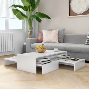Fehér szerelt rakásolható dohányzóasztalszett 100x100x26,5 cm