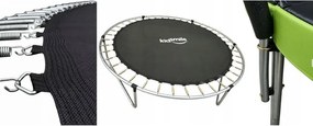 252 cm-es (8FT) kerti trambulin belső biztonsági hálóval és létrával zöld