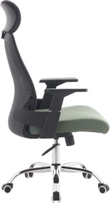 Irodai szék, sötétszürke/zöld/króm, teherbírás 150 kg, HOLGER