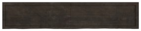 sötétbarna kezelt tömör tölgyfa fali polc 200 x 40 x (2-6) cm
