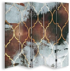 Gario Paraván Marokkói lóhere barna színben Méret: 180 x 170 cm, Kivitelezés: Forgó paraván 360°