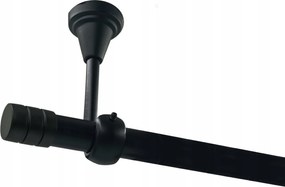 Mennyezeti Függönykarnis Szimpla fém matt fekete 19 mm 280 cm solo maró