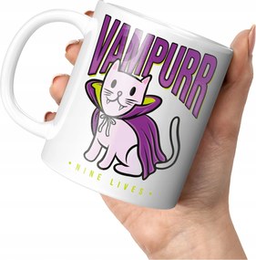 Bögre Vampurr Nine Lives Macska Vámpír Aranyos Cica Vicces Bögre Nyomtatás