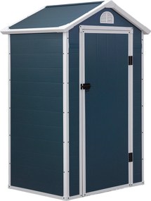 Outsunny Műanyag Kertiszerszám Tároló 1.9m² 134x104x204cm Tetős Kerti Sátor Időjárásálló Kert Sátor Szekrény Kerti Területhez Sötét Szürke | Aosom