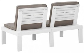 4 részes fehér műanyag kerti ülőgarnitúra párnákkal