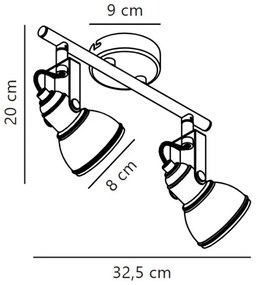 Nordlux - Spotlámpa ASLAK 2xGU10/35W/230V fehér