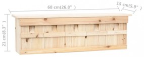 5 kamrás fenyőfa verébház 68 x 15 x 21 cm