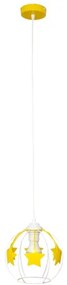 Gyerek csillár zsinóron STARS 1xE27/15W/230V sárga/fehér