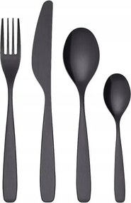 Rozsdamentes evőeszköz szett 6 személyes 24 részes fekete Tillagd
