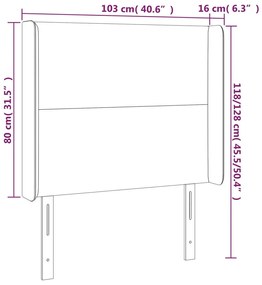cappuccino műbőr LED-es fejtámla 103x16x118/128 cm