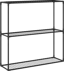 vidaXL 3-szintes növénypolc Fekete 100 x 32 x 102 cm Acél