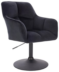 HR550N Fekete modern velúr szék fekete lábbal