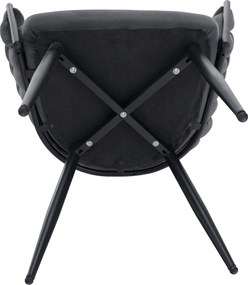 Étkezőszék, sötétszürke Velvet szövet/fekete, BLER