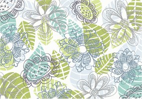 Fotótapéta Virágos Doodle Kézi Pasztell Stilizált Minta 250x175 +ragasztó