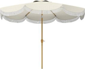 Outsunny Teraszernyő Ø269 cm, Állítható Dőlésszögű és Kézi Tehermentesítő UV30+ Védelemmel Beige | Aosom