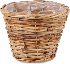 Kerek Rattan Kosár Virágfóliával 19x19x15 cm