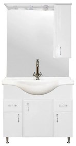 VERTEX Bianca Plus 85 komplett fürdőszobabútor, magasfényű fehér színben, jobbos nyitási irány (Komplett fürdőszoba bútor)