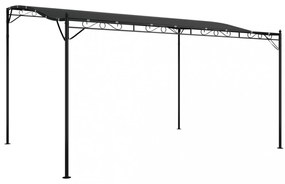 antracitszürke szövet és acél pavilon 4 x 3 m 180 g/m²