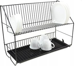 Edényszárító Csepegtető Kétszintes Akasztós Fekete