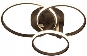 Mennyezeti Lámpa Plafon Fekete Gyűrű Kerekek Led Távirányító