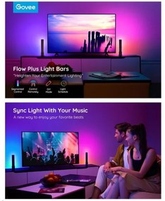 Govee - 2 db Flow Plus SMART LED TV & Gaming RGBICWW Wi-Fi szett