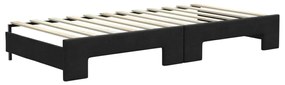 fekete kihúzható szövet heverő 90x200 cm