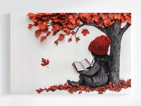 Poszter Gyerek Lány Könyv Fa Ősz 60x40