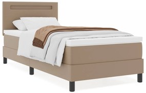 Boxspring Ágy Matraccal, Kávébarna, 100 x 200 cm, Műbőr