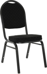 Szék, egymásba rakható, szövet fekete/szürke keret, JEFF 2  NEW