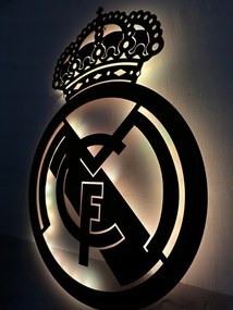 Fc Real Madrid LED-es éjjeli lámpa Fa kép 3D Labdarúgás címer XL Ajándék