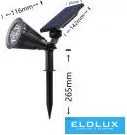 UNIVERSO Solarlámpa fűbe szúrható 3.7V-2000mAH 5.5V-3W 200lm 6500k IP65 fekete