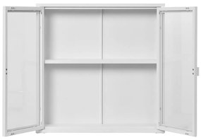 Brisbane vitrines faliszekrény, 2 ajtó, acél, fehér 80x18x80 cm