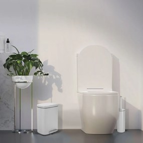 Matt fehér acél pedálos szemetes 5 l Akira – Spirella