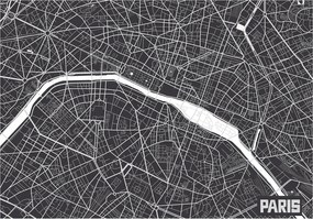 Flizelin fotótapéta Párizs Cz-B város térkép terv grafika 350x250 +ragasztó