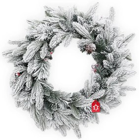 Karácsonyi koszorú Havas 50 LED 60 cm