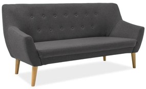 Háromszemélyes kanapé, sötétszürke/bükk, AMBER