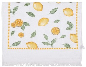 Konyhai kéztörlő pamut fehér citrom mintás Lemons & Leafs