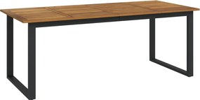 vidaXL tömör akácfa kerti asztal U-alakú lábakkal 200 x 90 x 75 cm