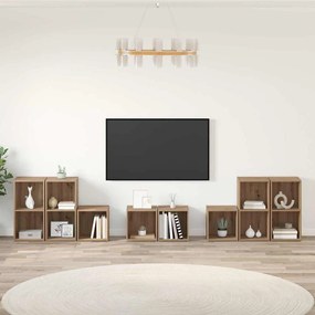 TV Szekrény Szett 8 pcs Artisan tölgy 37 x 35 x 72 cm Faanyag