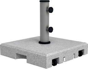 Outsunny Gránit Napernyő Állvány 28kg Napernyő Alap Két Forgatható Gombbal Ø 32/38/48 mm Esernyő Rúdhoz, Kerekes Napernyő Állvány Kertbe, Szürke | Aos