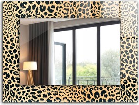 Fürdőszobai fali tükör dekoratív üveg kerettel 80x60 cm Leopárd leopárd
