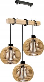 Lámpa fa függeszték mennyezeti Csillár Túlnyúlás Loft Gömb Fa E27