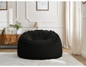 Fekete kordbársony babzsákfotel Socrate – Bobochic Paris