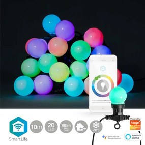 Nedis WIFILP03C20 - LED RGB Dekoratív lánc 20xLED/8 funkció 13m IP65 Wi-Fi Tuya