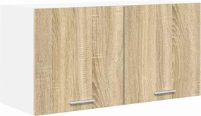 vidaXL Függő szekrény tárolóval Sonoma tölgy 80 x 31 x 40 cm Faanyag