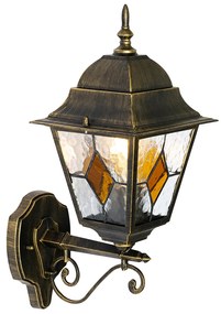 Vintage kültéri fali lámpa antik arany - Antigua Up