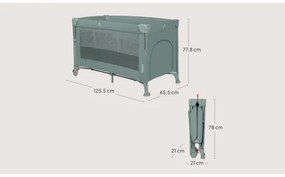 Lionelo - ELLEN 3 az 1-ben utazóágy, zsályazöld