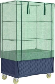 vidaXL rattan megjelenésű magaságyás borítással/kerékkel 80x50x182 cm